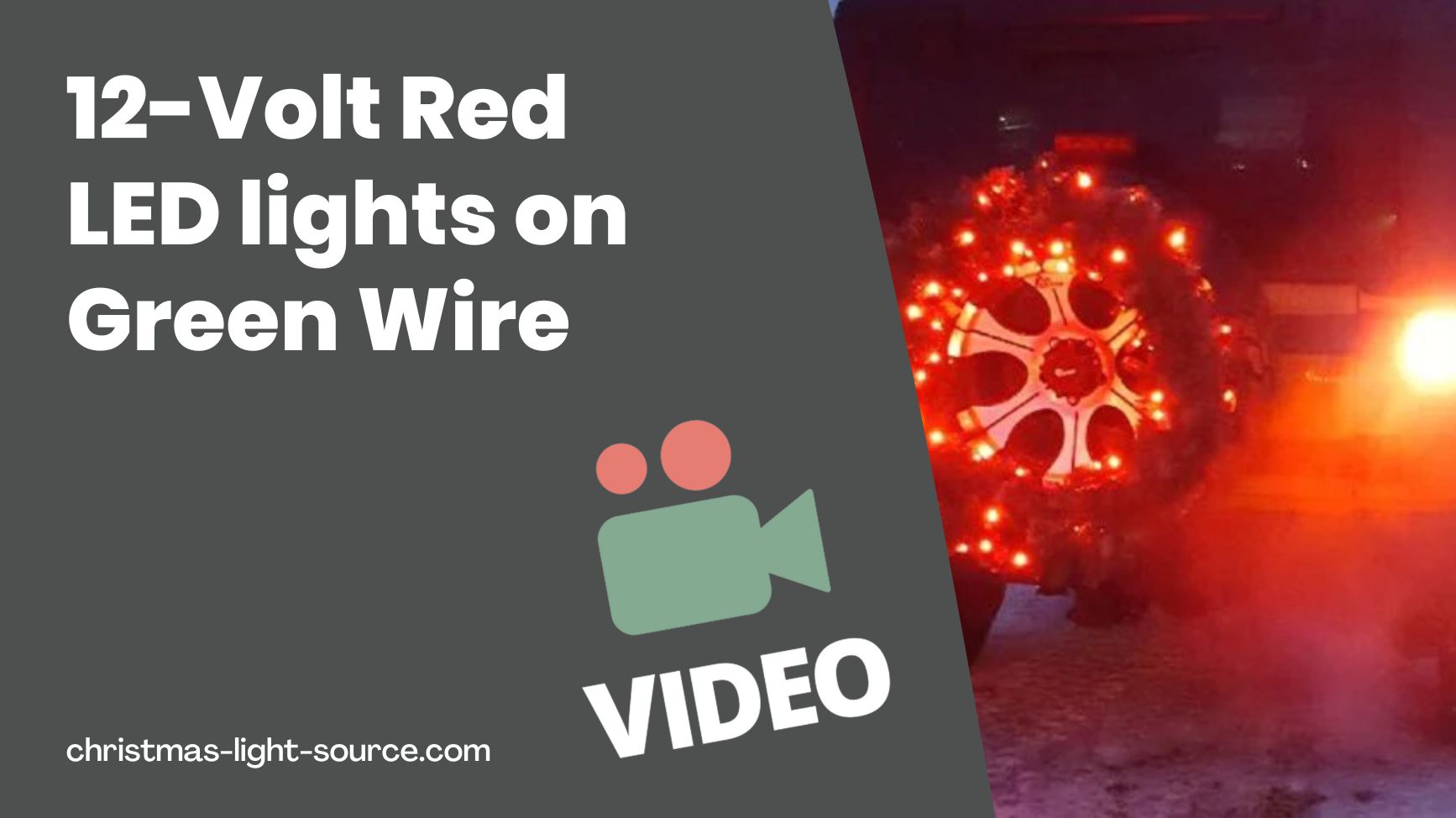 Video 12 Volt Red String Lights on Green Wire Christmas Light