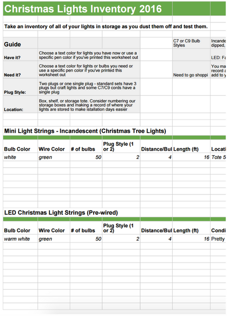 Christmas Lights Inventory