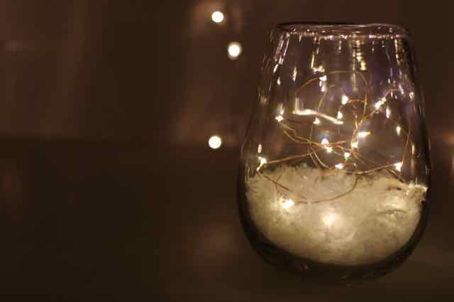 Battery lights, a vase and snow!