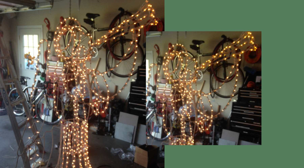 DIY: Installing Christmas lights on  yard art!