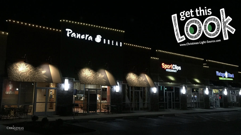 Panera Bread with Christmas Lights