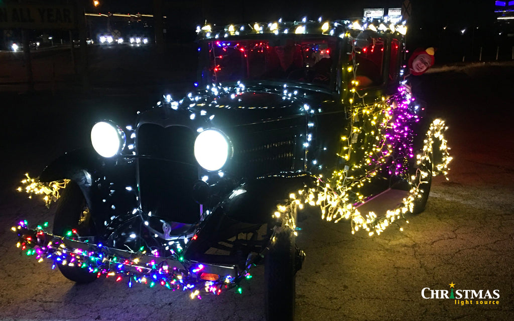 Parade of Lights - Lighting cars for a parade