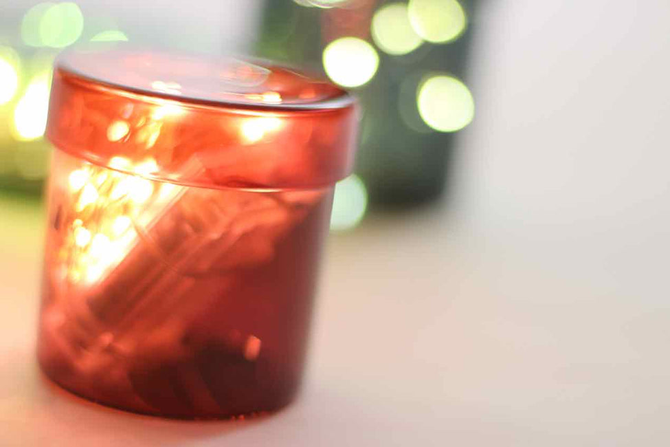 Jewel-toned containers are better with lights