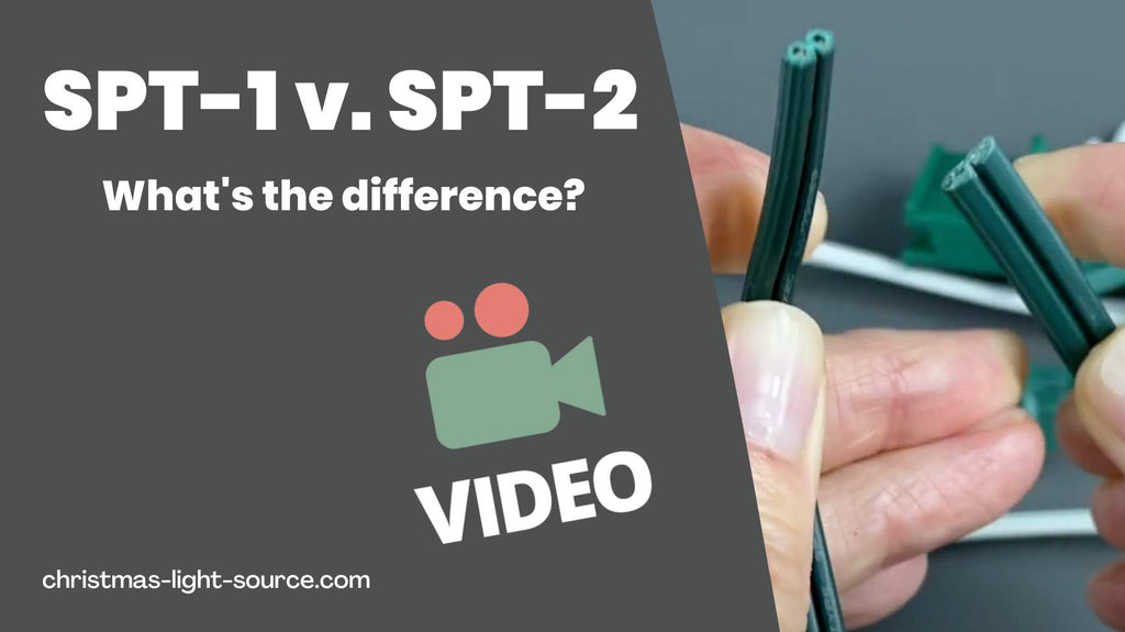 What is the difference between SPT-1 and SPT-2 when it comes to Christmas lights?