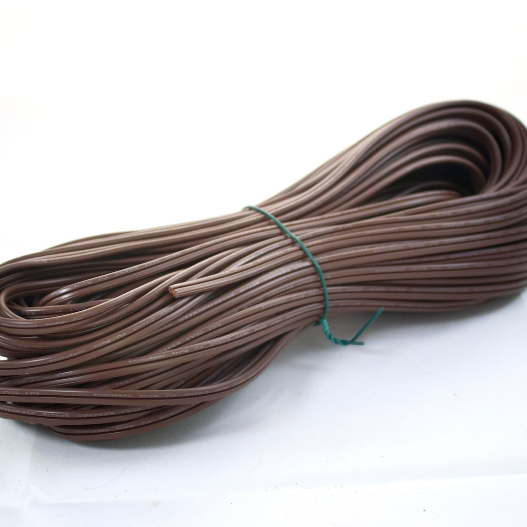 100' Cord 18 AWG SPT-1 Wire, Brown
