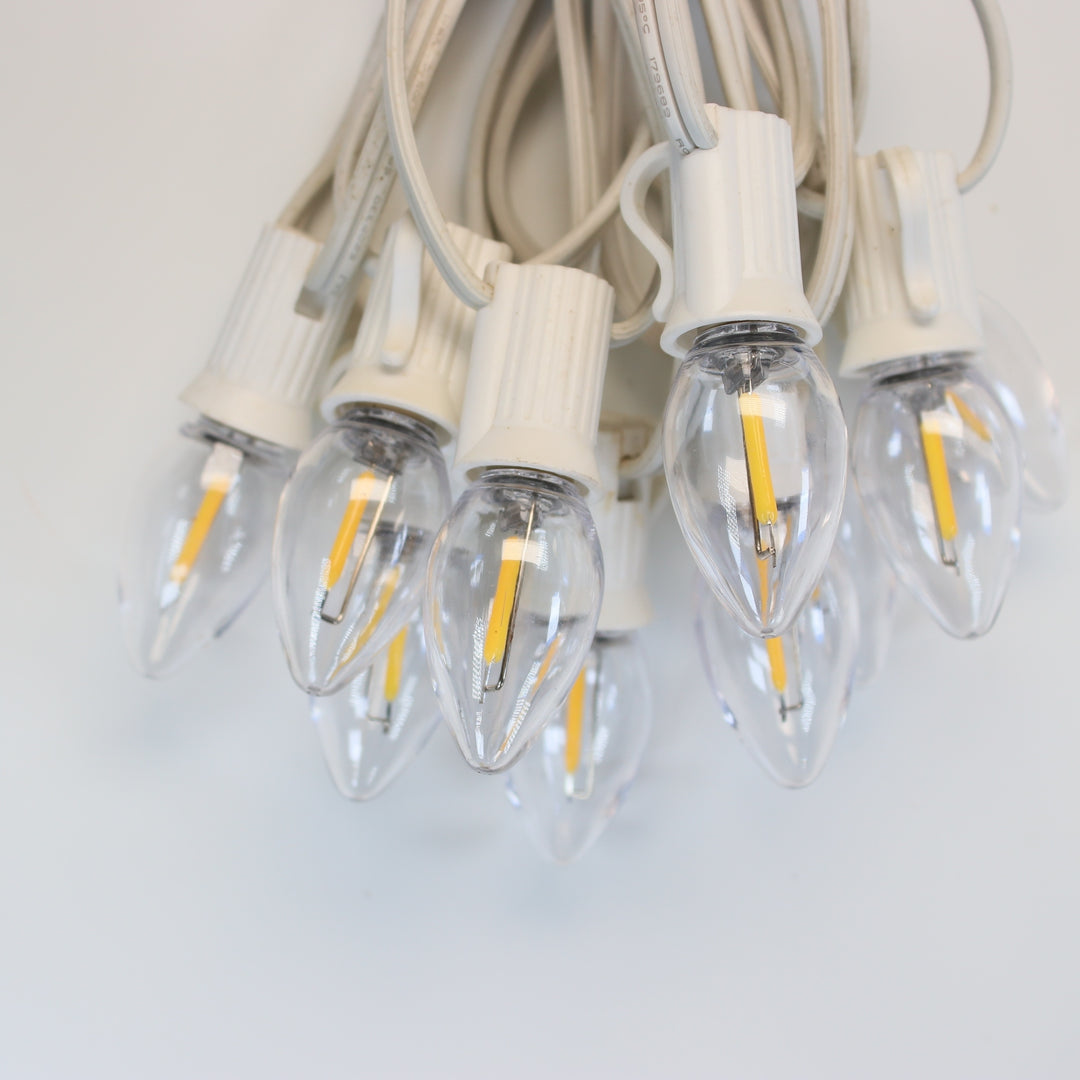 C7 Warm White Smooth Filament LED Bulbs E12 Bases