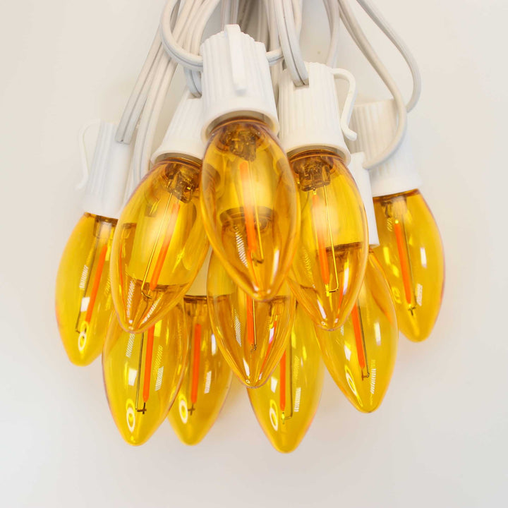 C9 Orange Smooth Filament LED Bulbs E17 Bases (25 Pack)