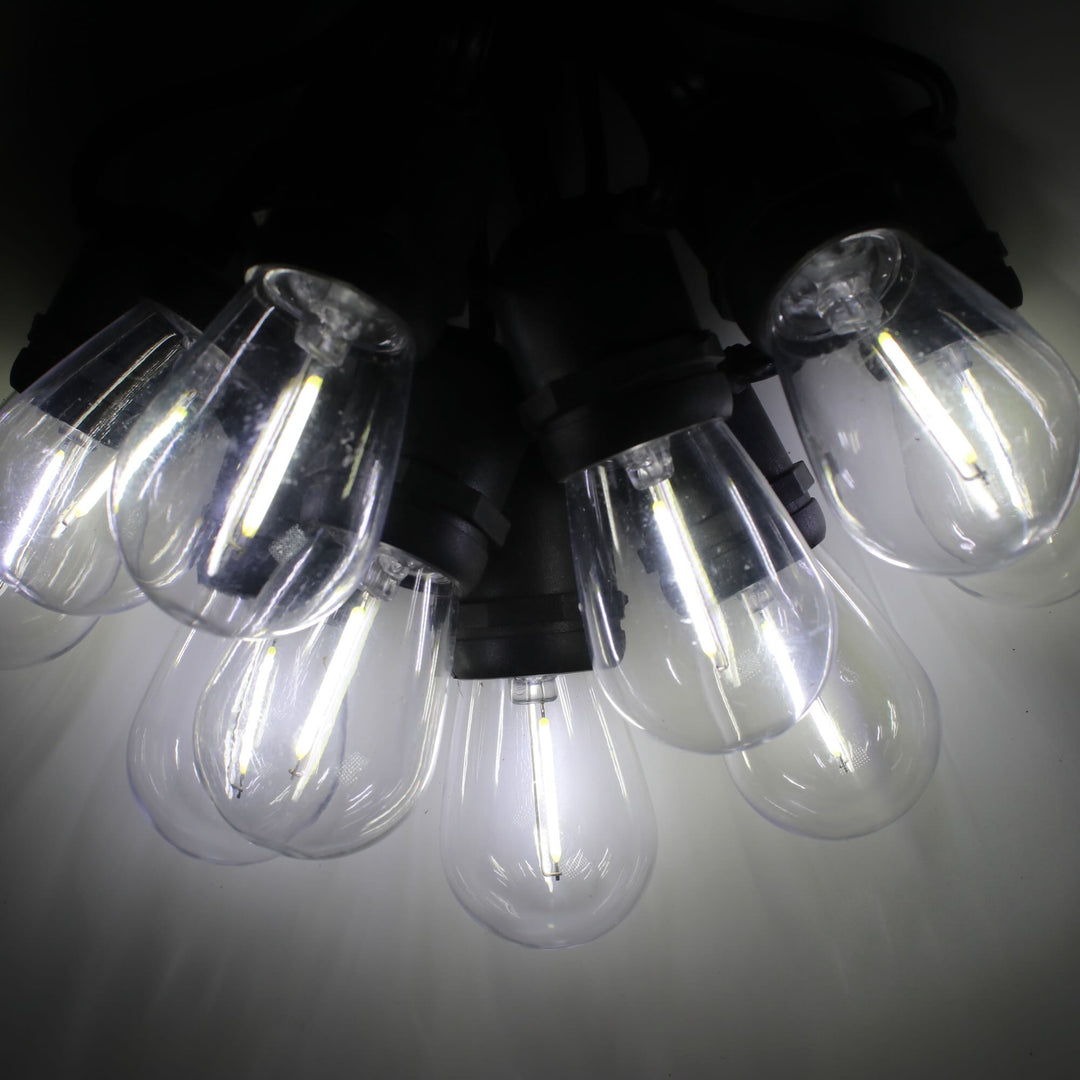 T50 Pure (Cool) White Smooth Filament LED Bulbs E26 Bases