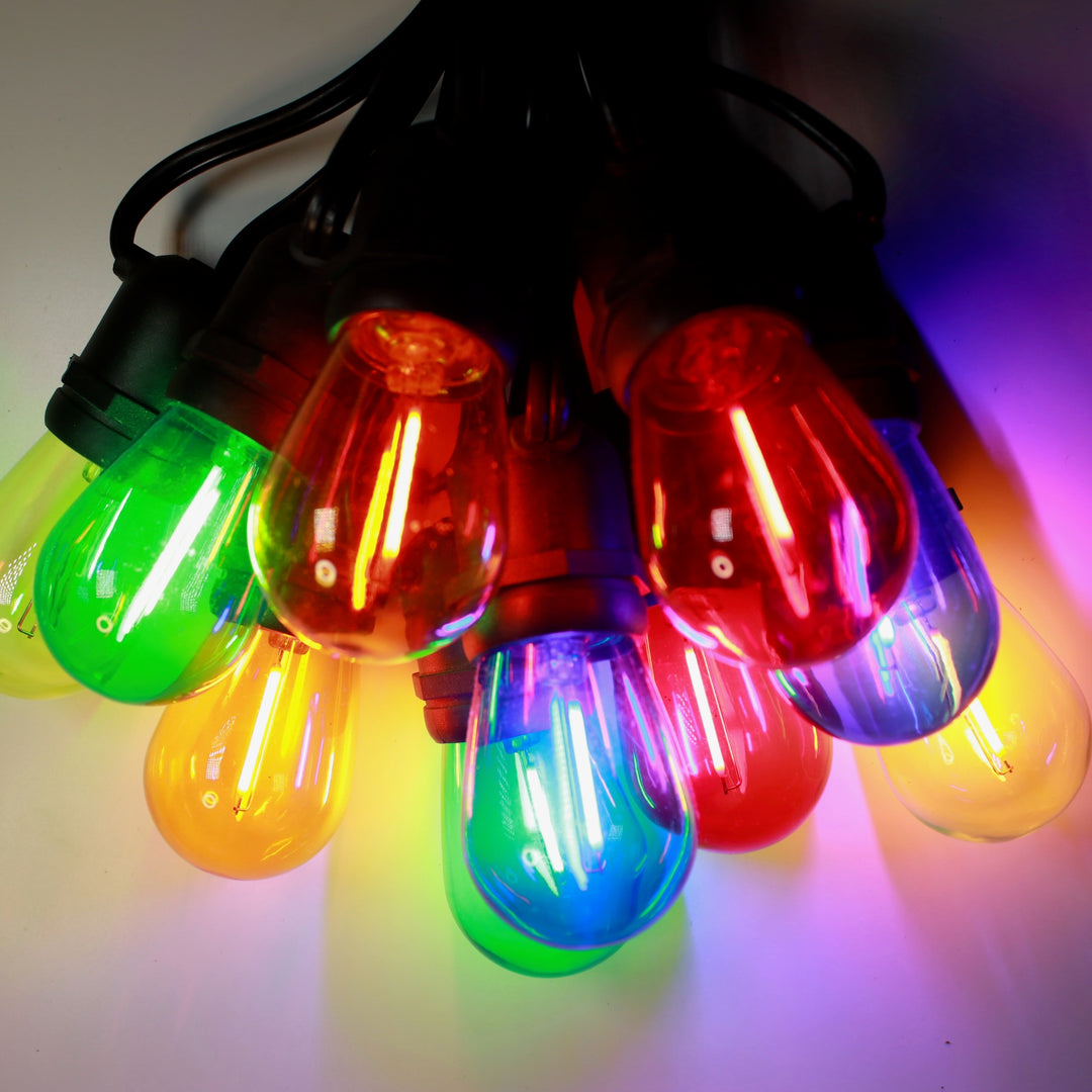 T50 Multicolor Smooth Filament LED Bulbs E26 Bases