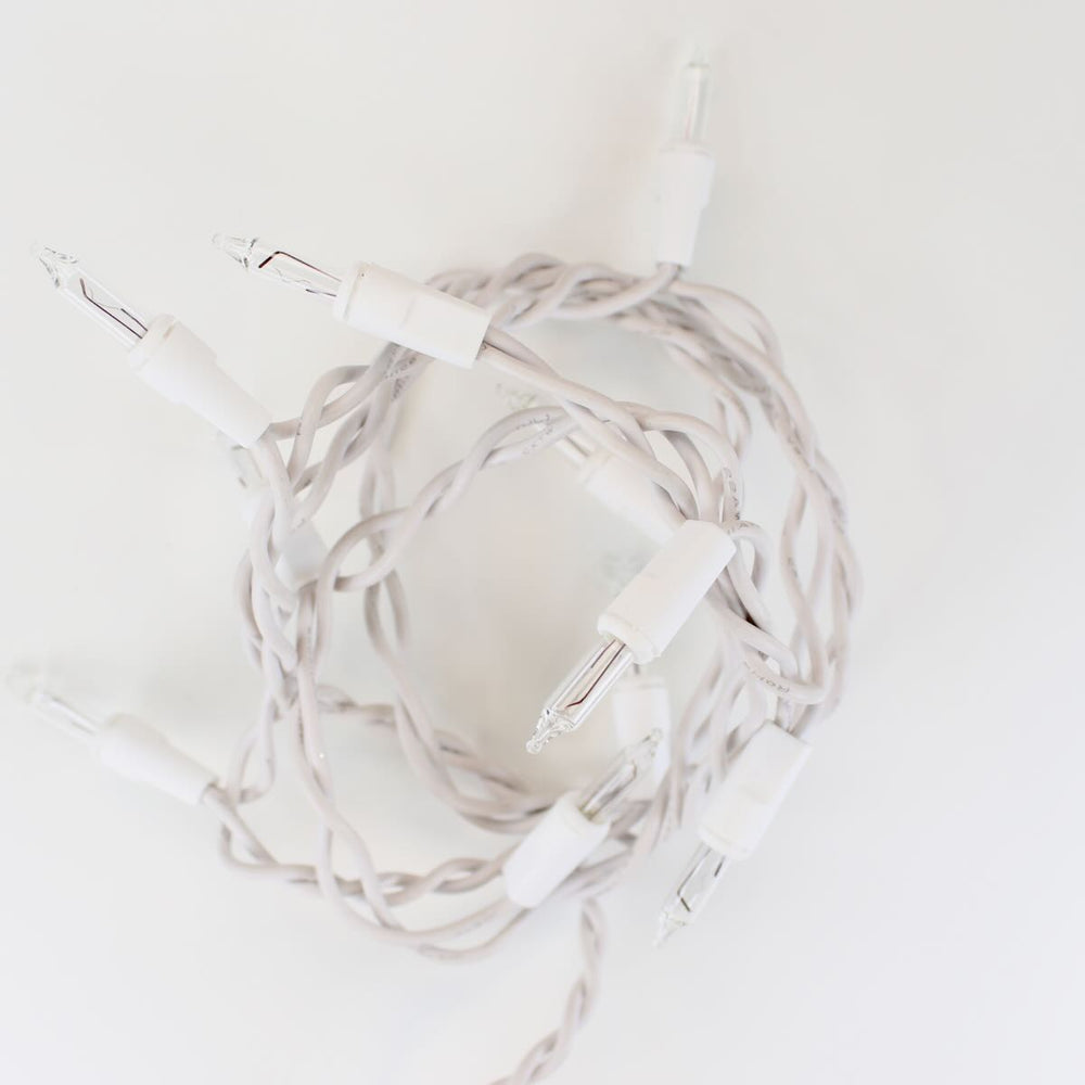 10-bulb Clear Craft Lights, White Wire