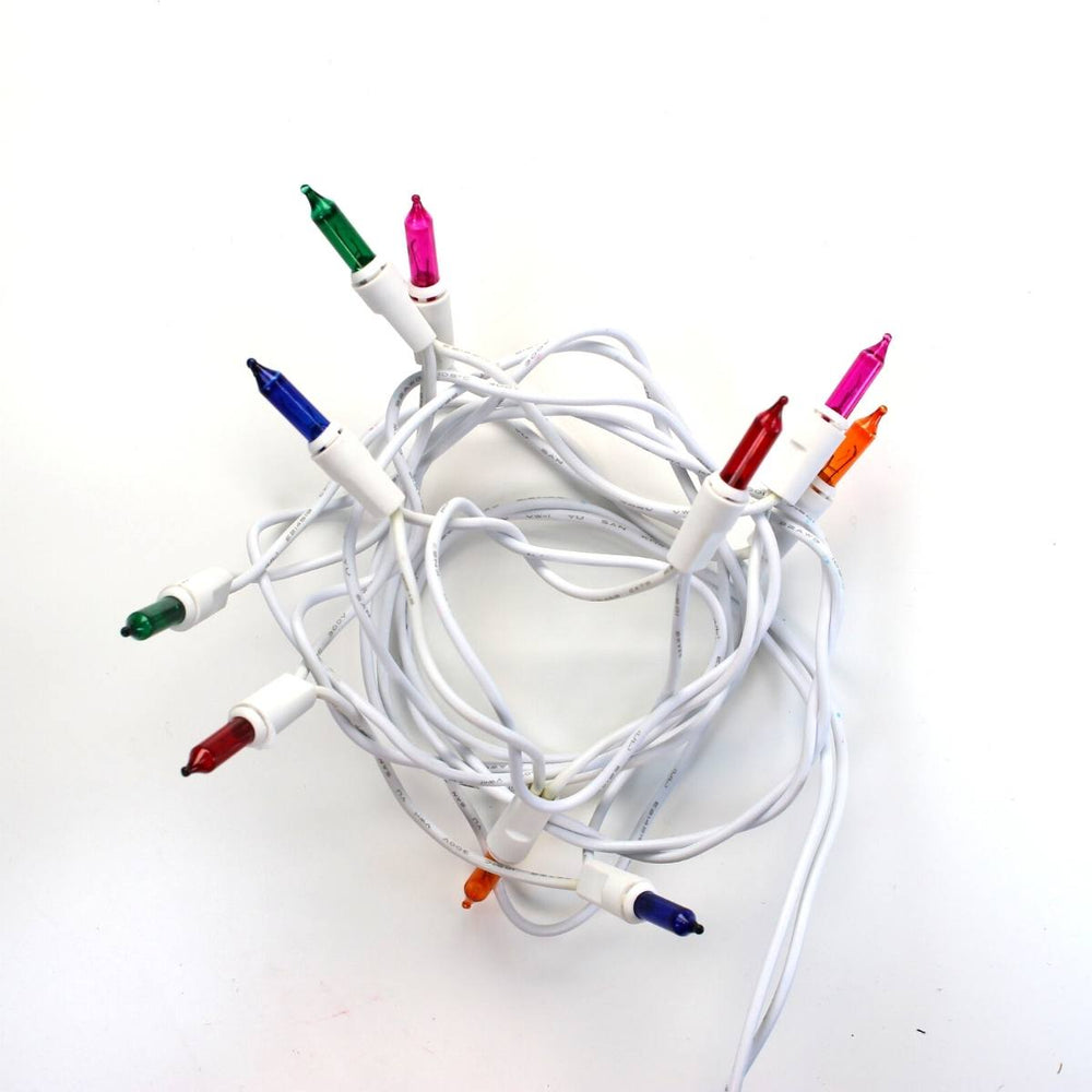 10-bulb Multicolor Craft Lights, White Wire