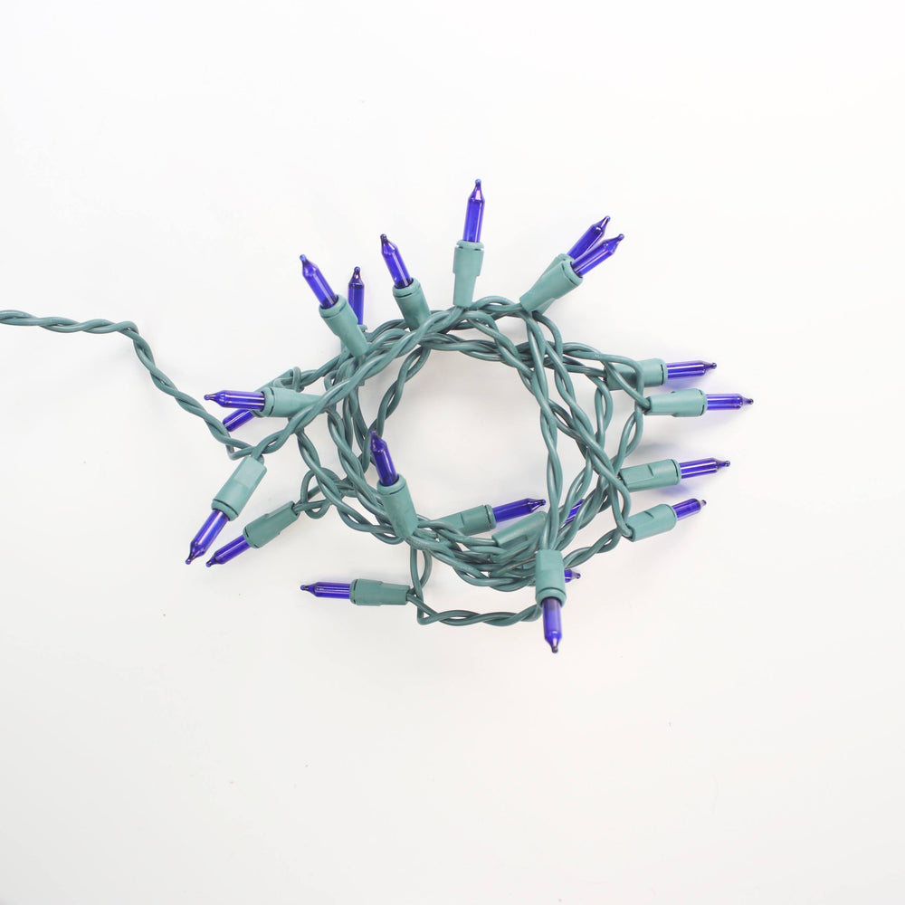 20-bulb Blue Craft Lights, Green Wire