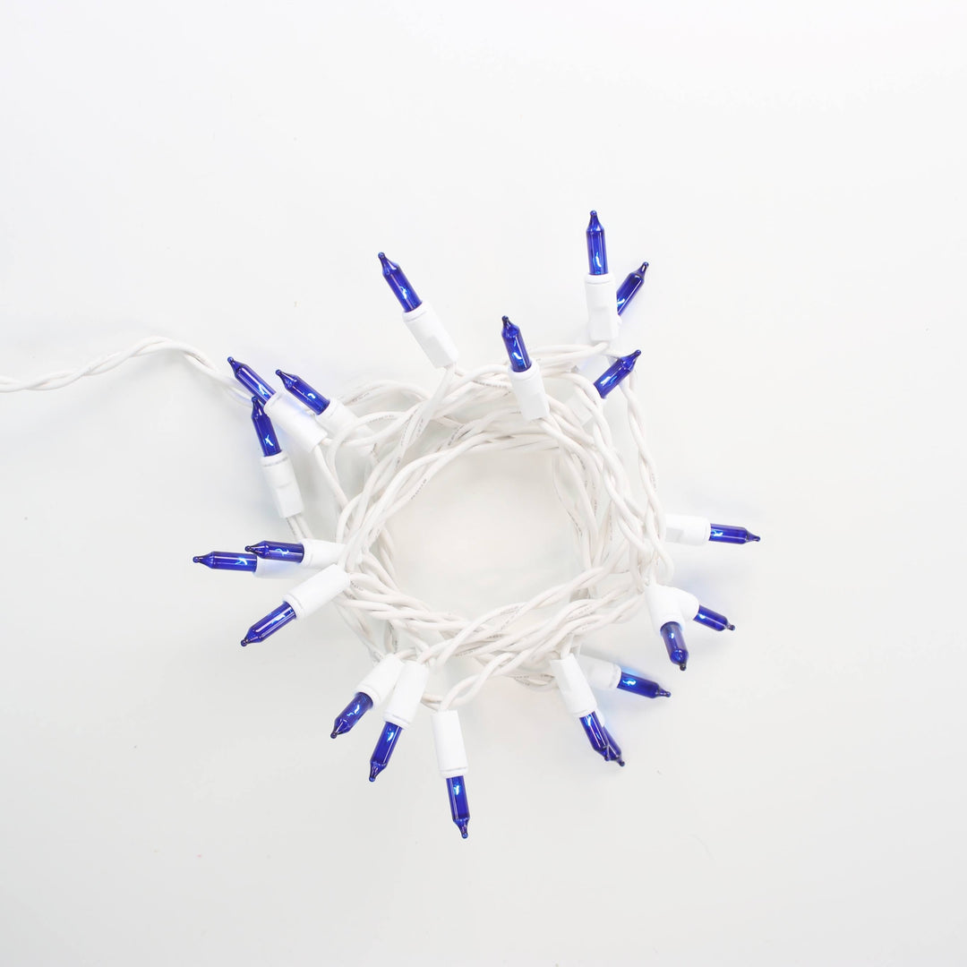 20-bulb Blue Craft Lights, White Wire
