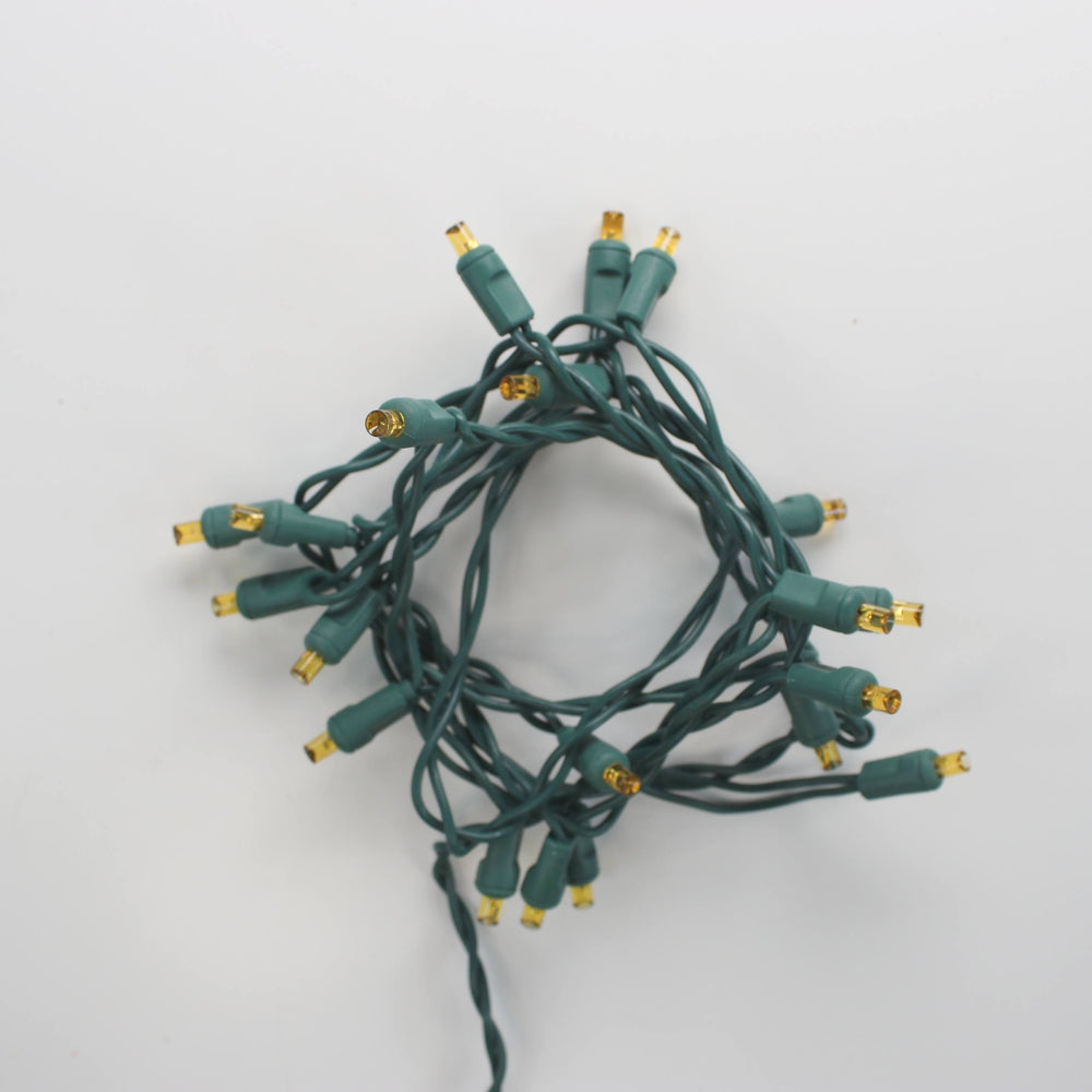 20-light Orange LED Craft Lights, Green Wire