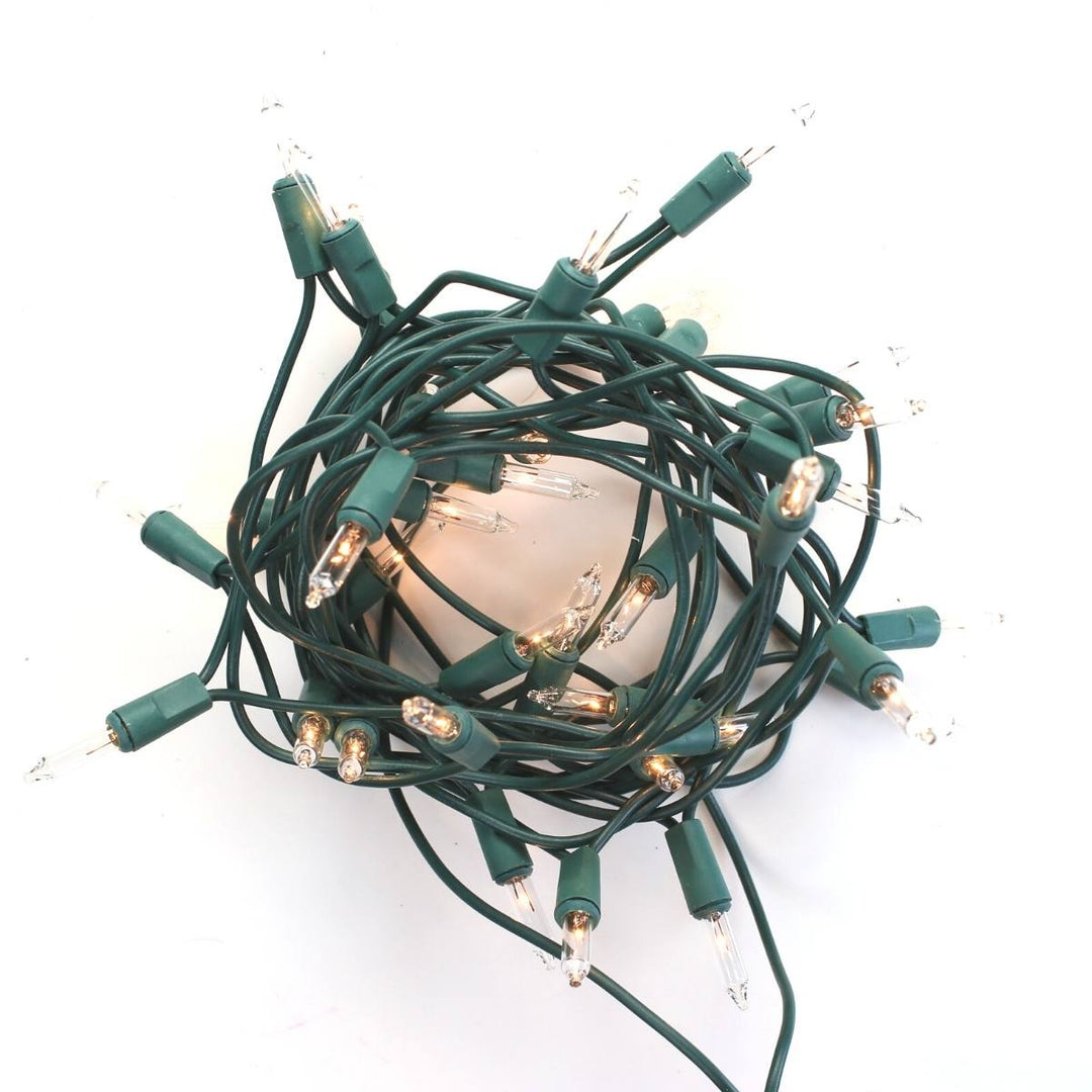 35-bulb Craft Lights Clear Bulb, Green Wire