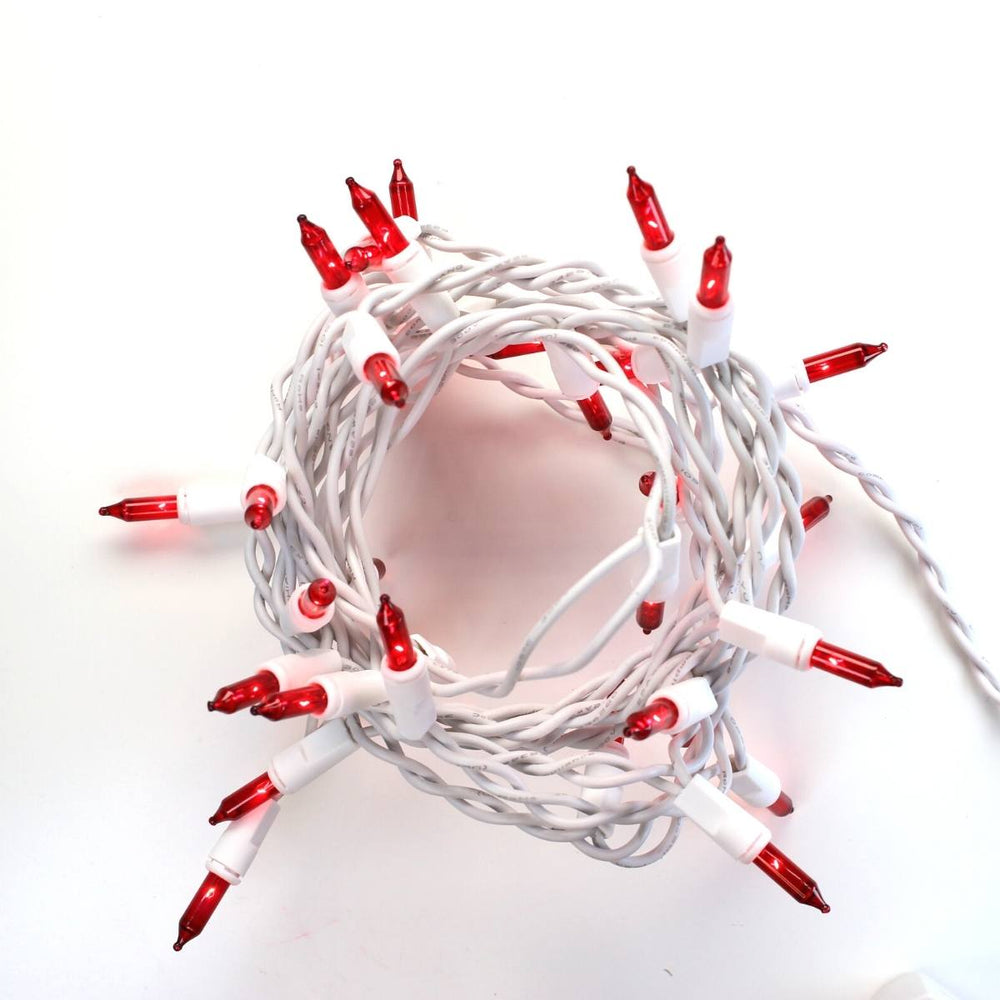 35-bulb Red Craft Lights Bulb, White Wire