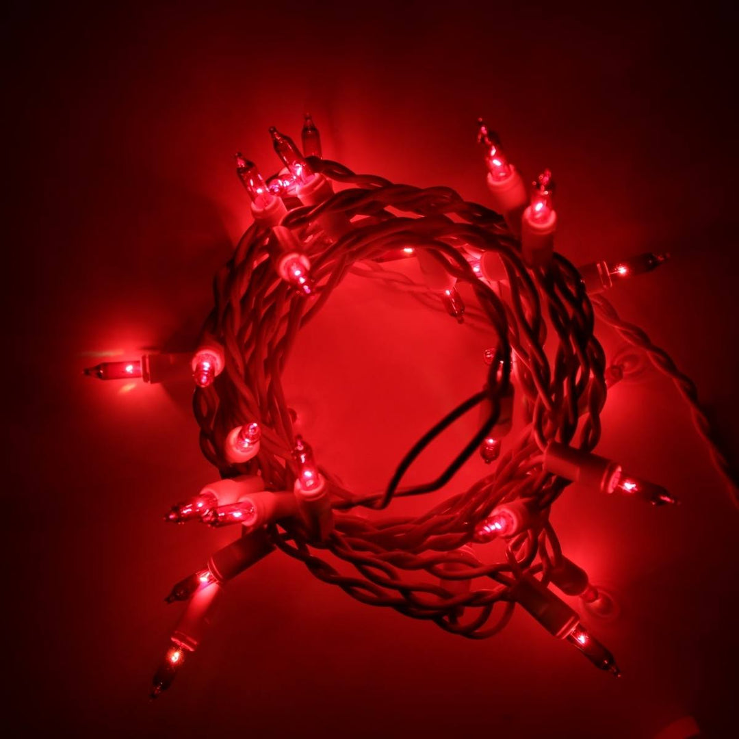35-bulb Red Craft Lights Bulb, White Wire
