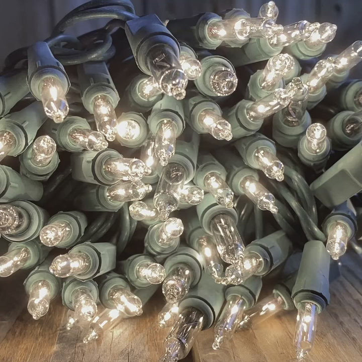 150-bulb Clear Twinkle Lights, Green Wire