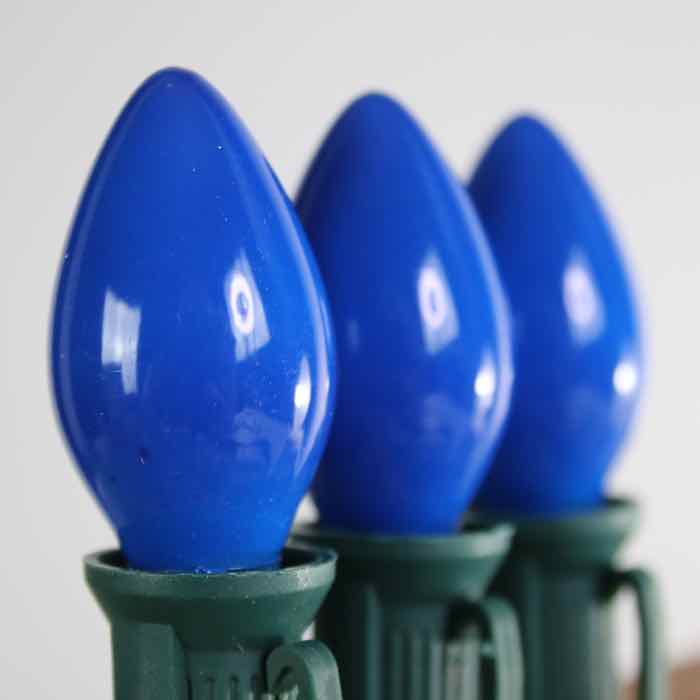 C7 Blue Opaque Glass Bulbs E12 Bases