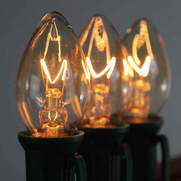 C7 Orange Extra Bright Glass Bulbs E12 Bases