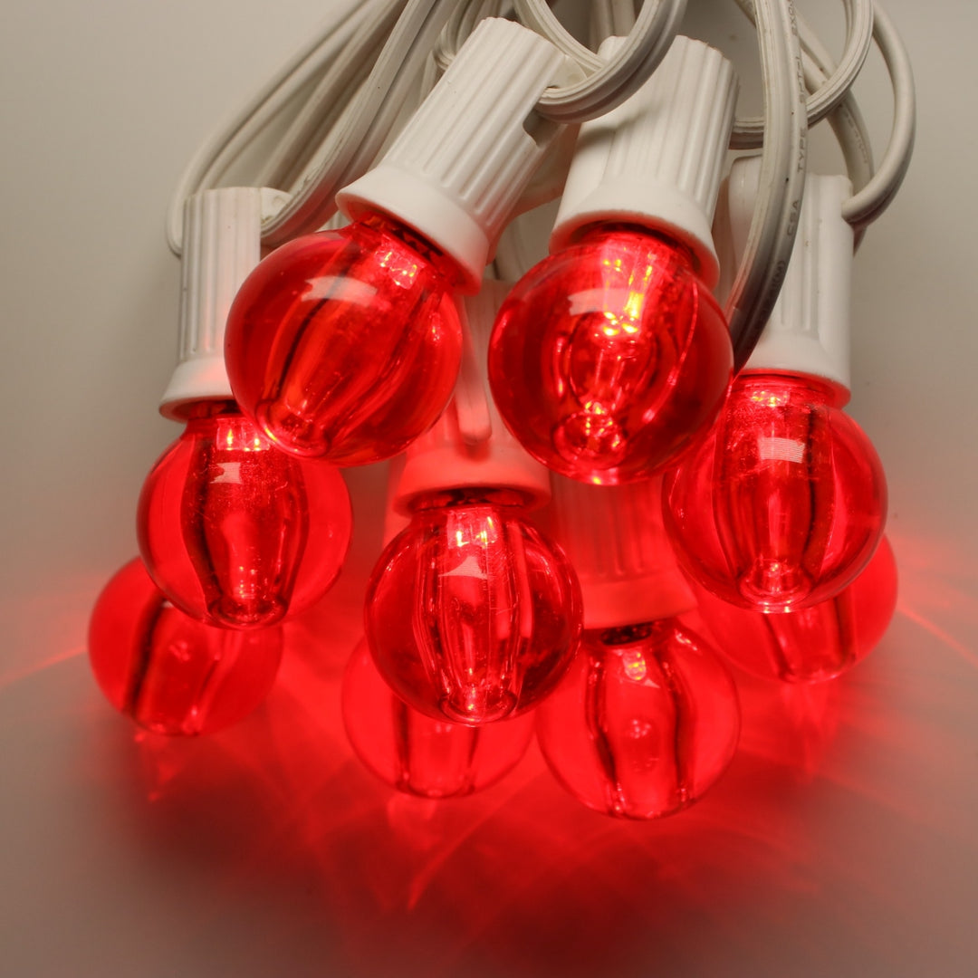 G30 Red Smooth LED Bulbs E12 Bases