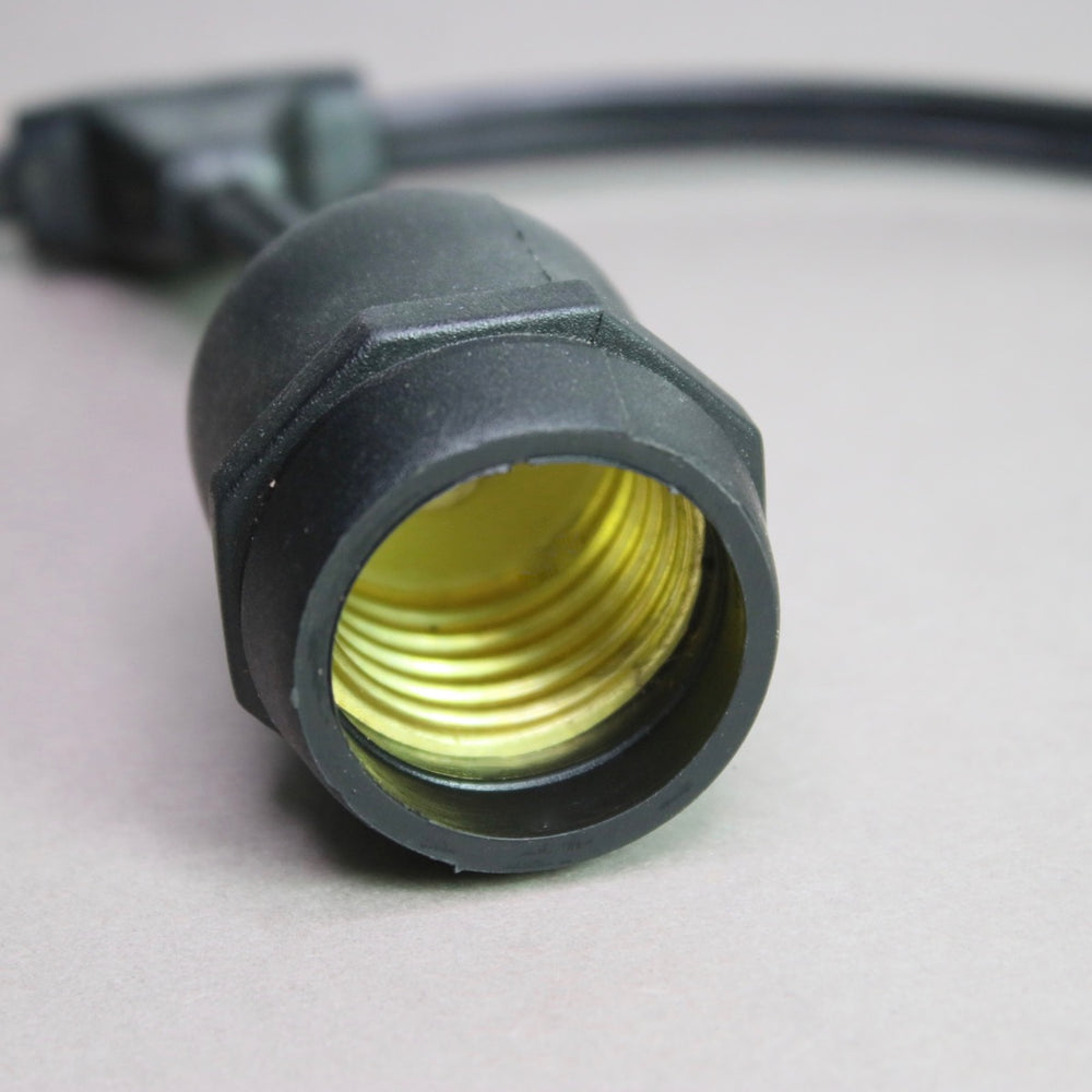 E26 108' Heavy Duty Commercial Grade Cord with Suspenders, Black Wire