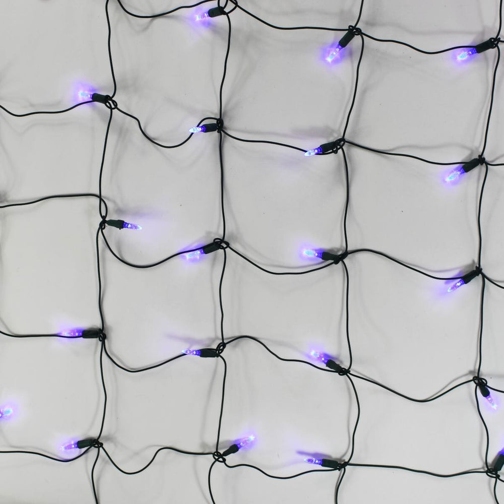 100-light M5 Blue LED Net Lights, Green Wire