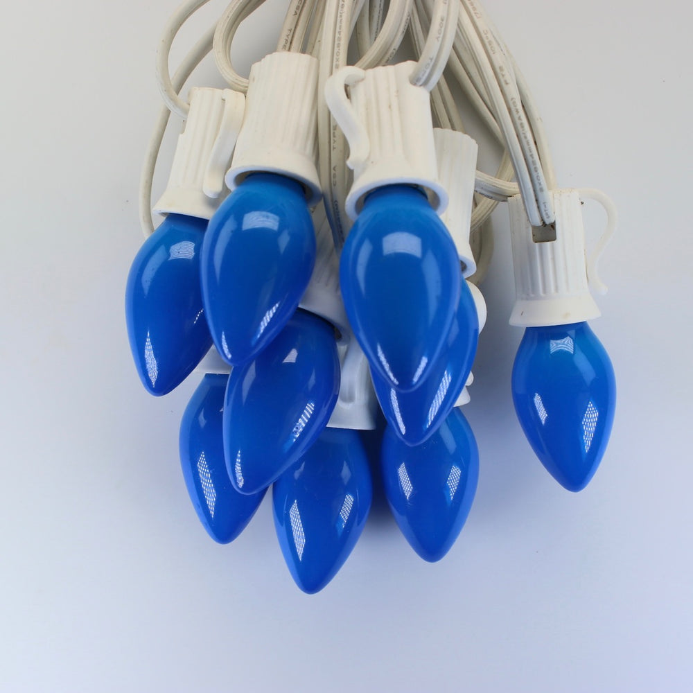 C7 Blue Opaque Glass Bulbs E12 Bases