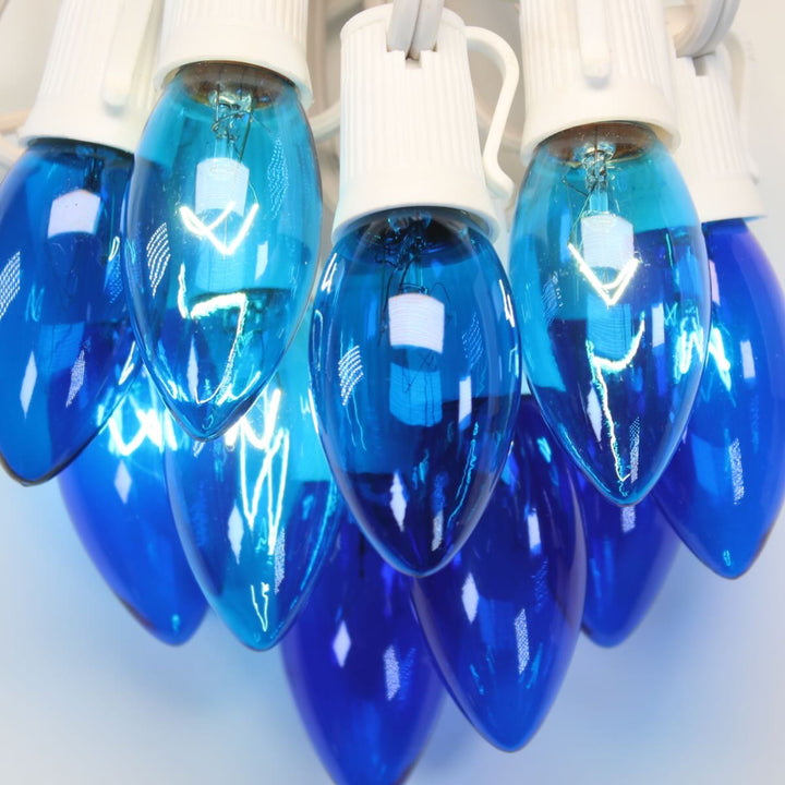 C9 Blue Twinkle Glass Bulbs E17 Bases