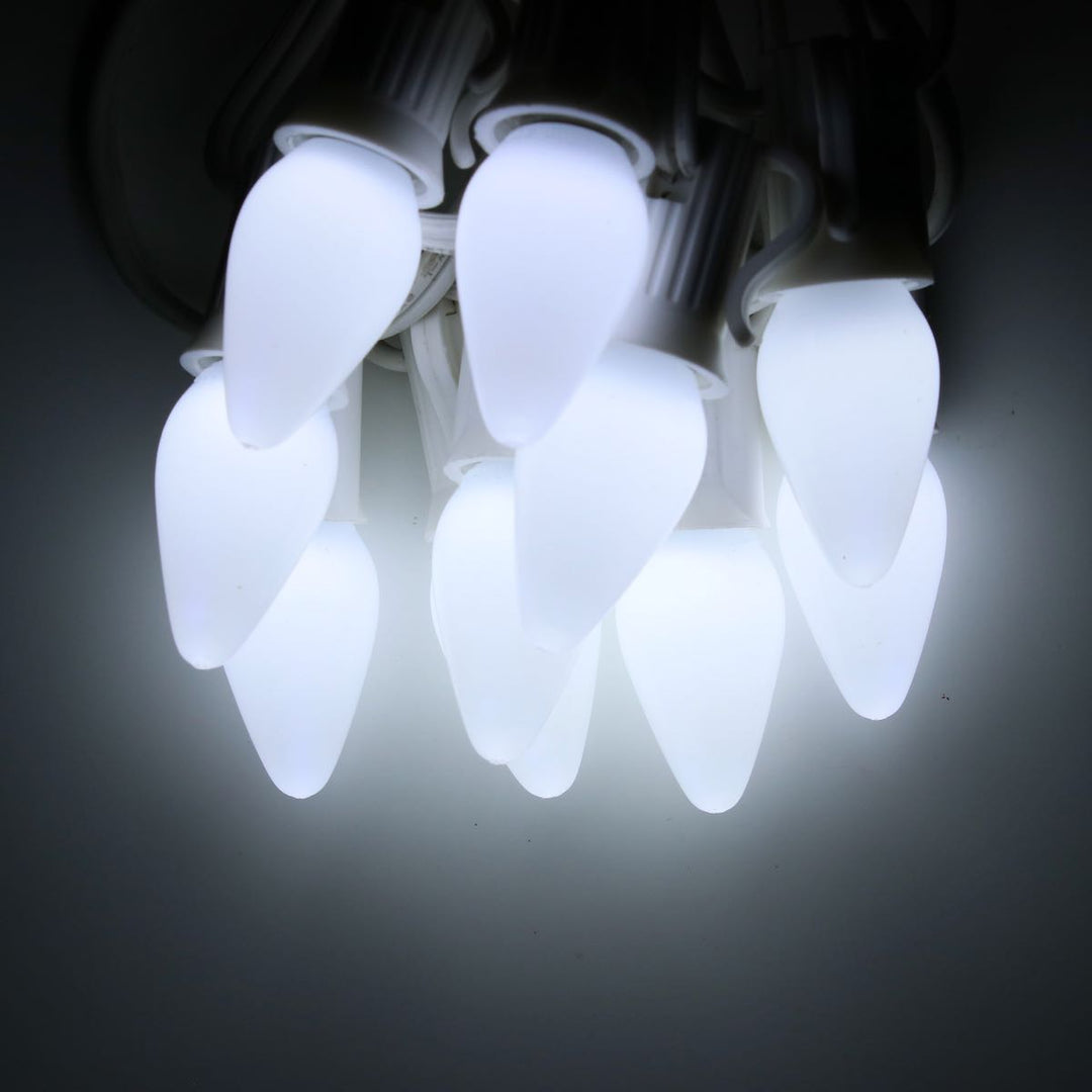 C7 Pure (Cool) White Opaque LED (SMD) Bulbs E12 Bases