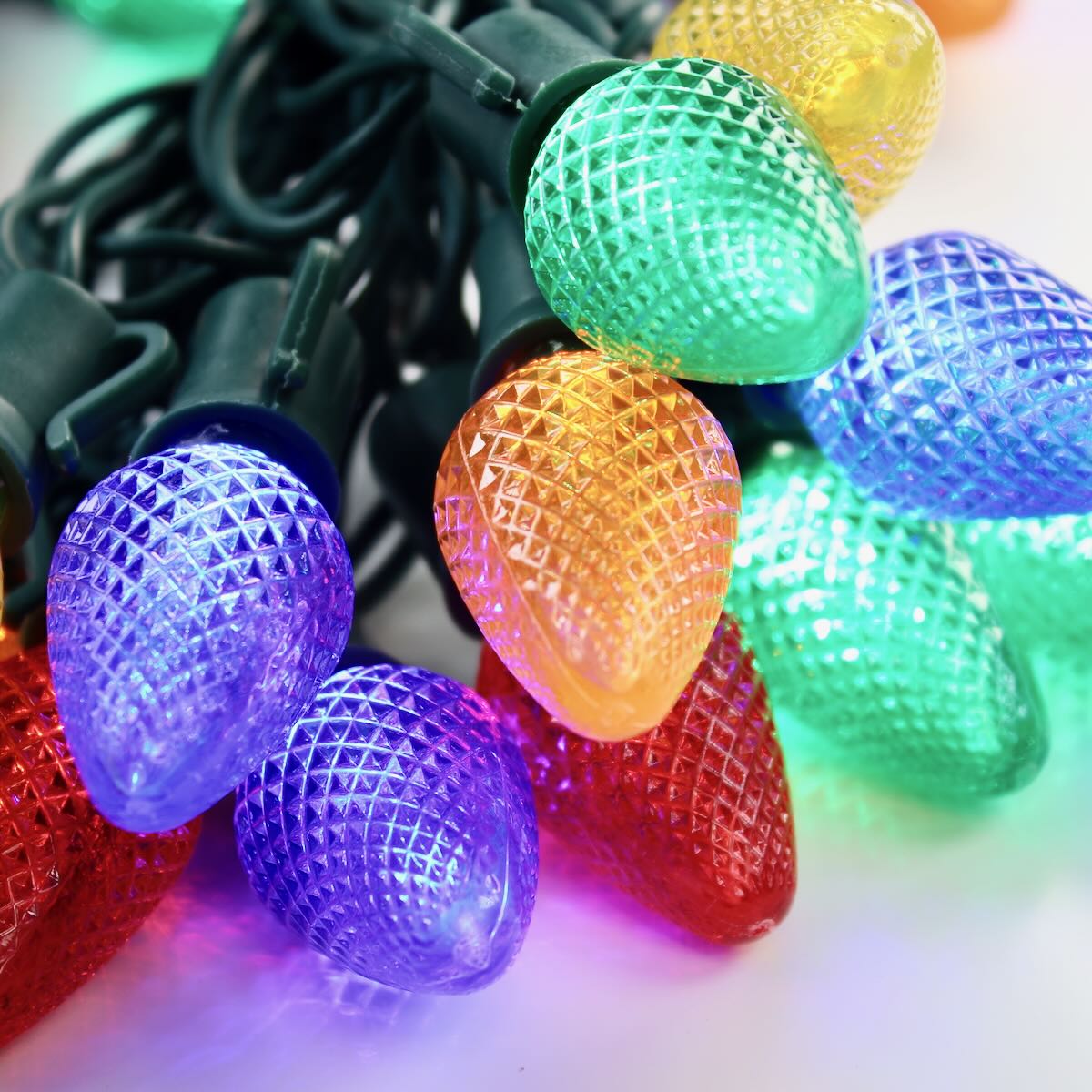 25-light C7 Multicolor LED Christmas (Non-removable bulbs), 8" – Christmas Light Source