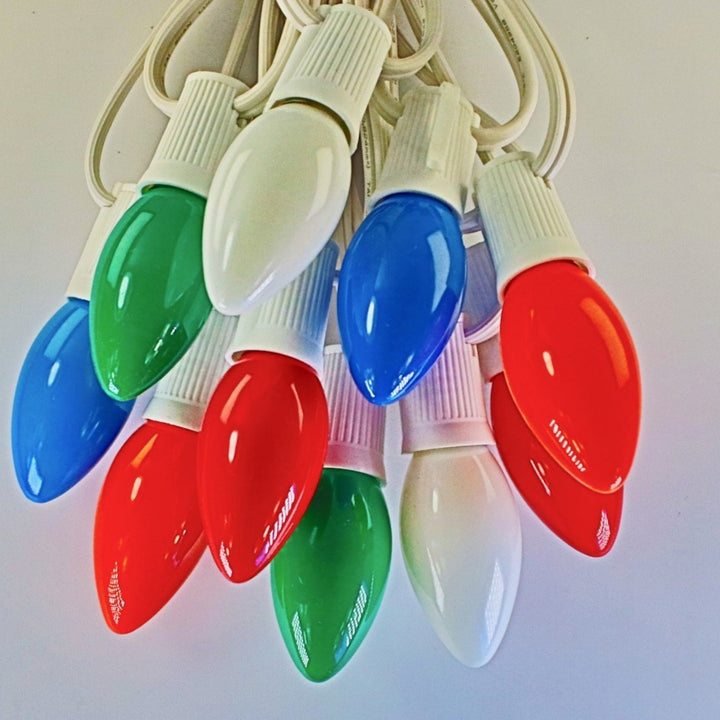 C9 Multicolor Opaque Glass Bulbs E17 Bases