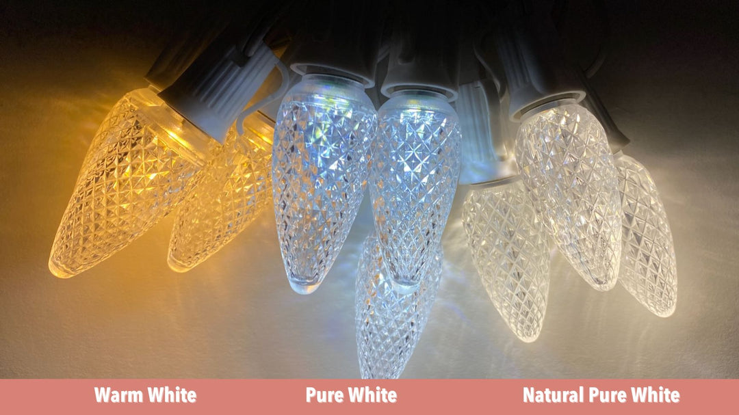 C9 Natural Pure White LED Bulbs E17 Bases (25 Pack)