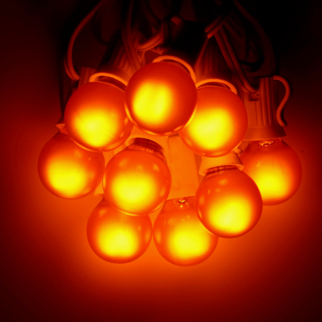 G30 Orange Satin Glass Bulbs E12 Bases