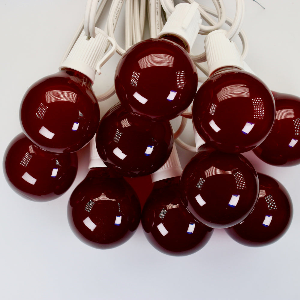 G40 Red Satin Glass Bulbs E12 Bases