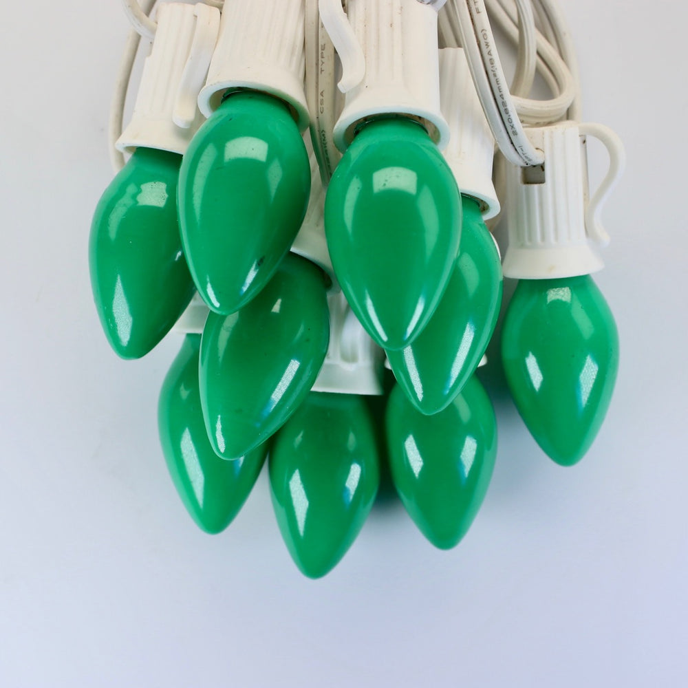C7 Green Opaque Glass Bulbs E12 Bases
