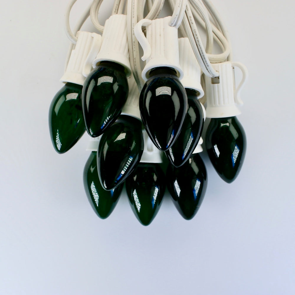 C7 Green Triple Dip Glass Bulbs E12 Bases