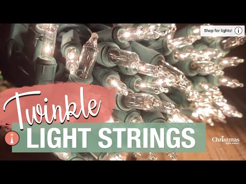 50-light Clear Twinkle lights, Green Wire