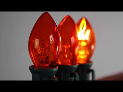 C7 Orange Twinkle Glass Bulbs E12 Bases (25 Pack)
