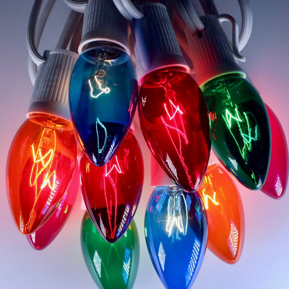 C9 Multicolor Glass Bulbs E17 Bases