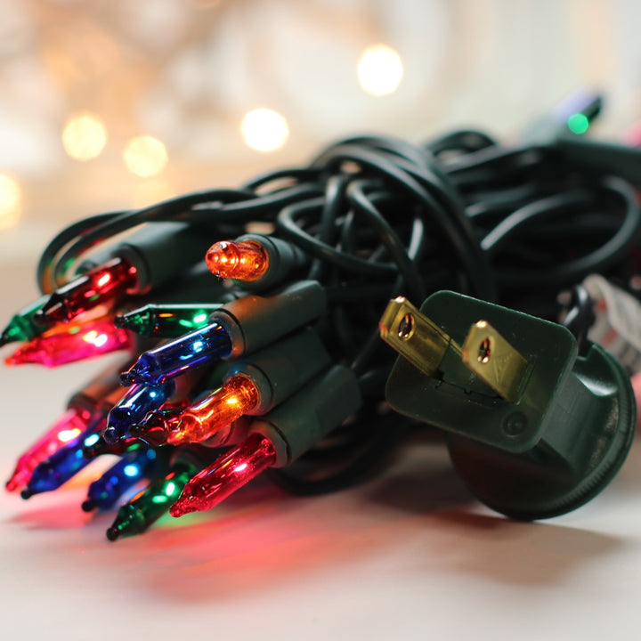 20-bulb Multicolor Craft Lights, Green Wire