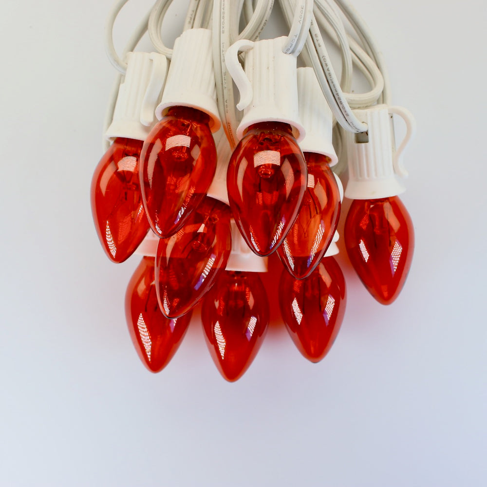 C7 Orange Triple Dip Glass Bulbs E12 Bases
