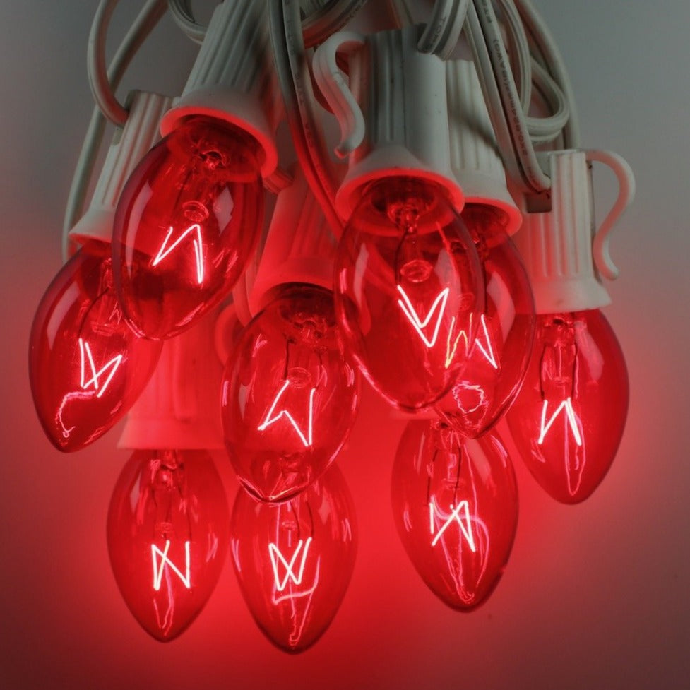 C7 Pink Twinkle Glass Bulbs E12 Bases