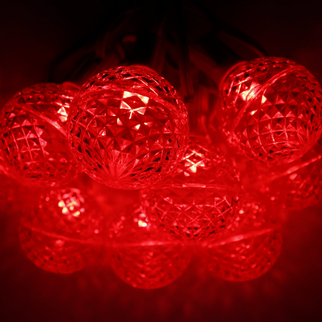 G50 Red LED Bulbs E12 Bases