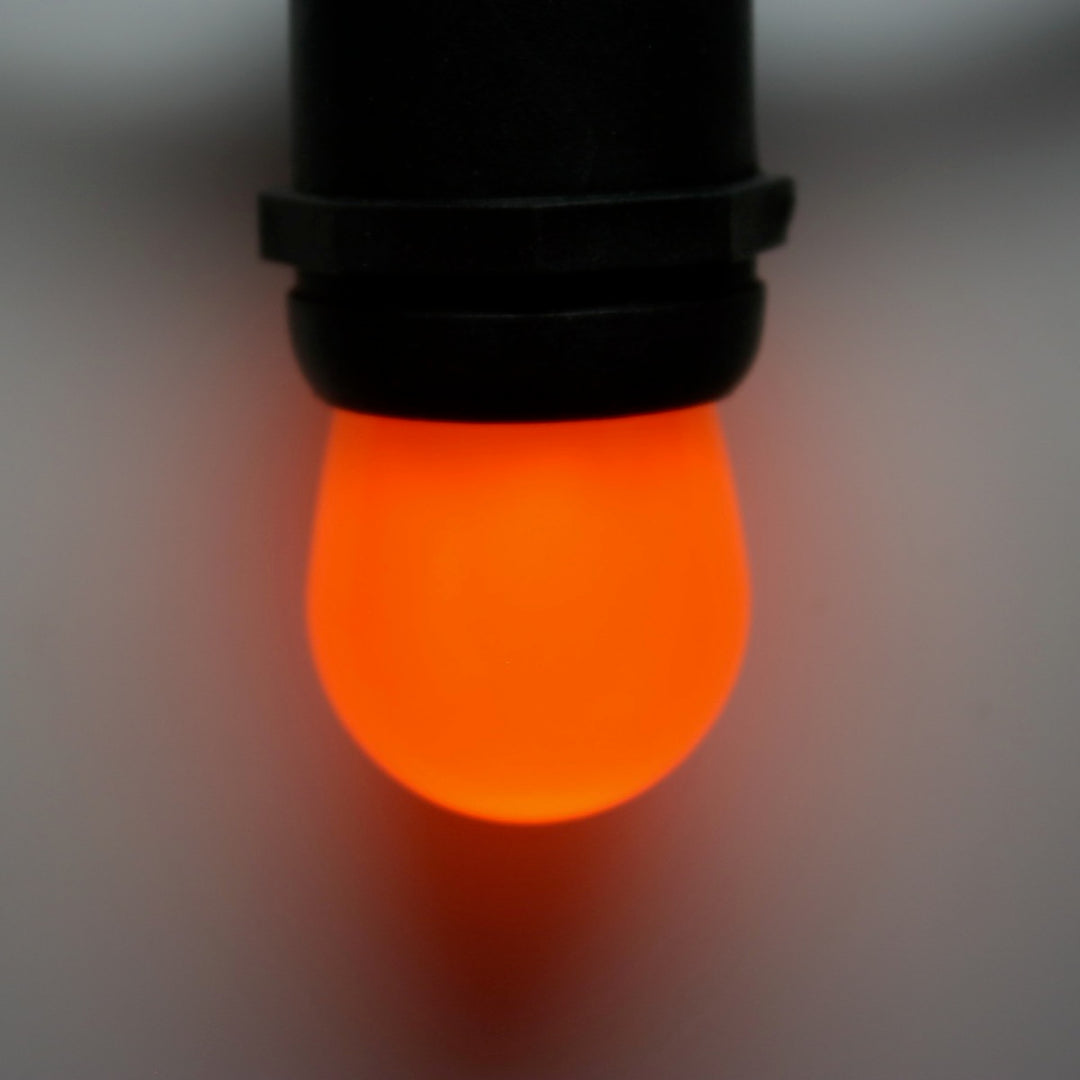 S11 Orange Opaque LED Bulbs E26 Bases