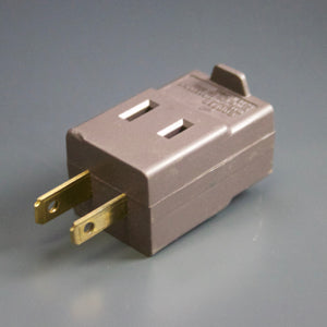 15-amp 2-Prong Cube Tap Splitter Brown