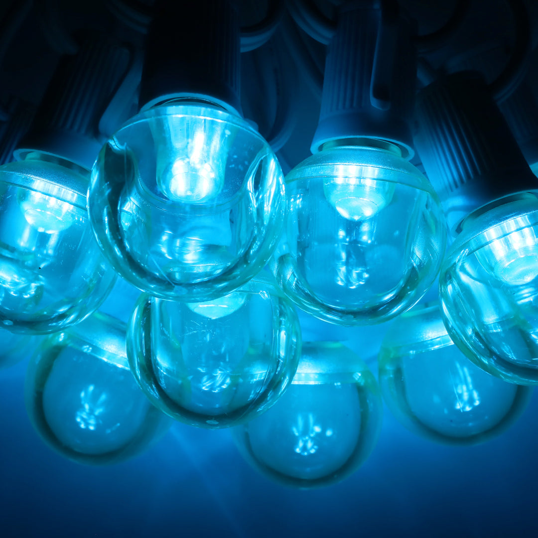 G40 Teal Smooth LED Bulbs E17 Bases