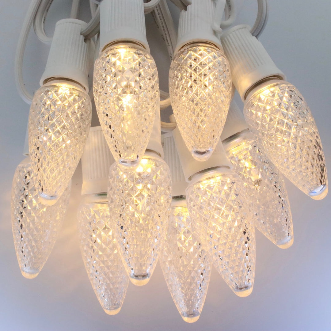 C9 Warm White Twinkle LED Bulbs E17 Bases