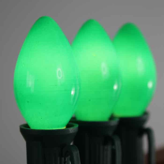 Green Ceramic C7 Christmas Light Bulbs