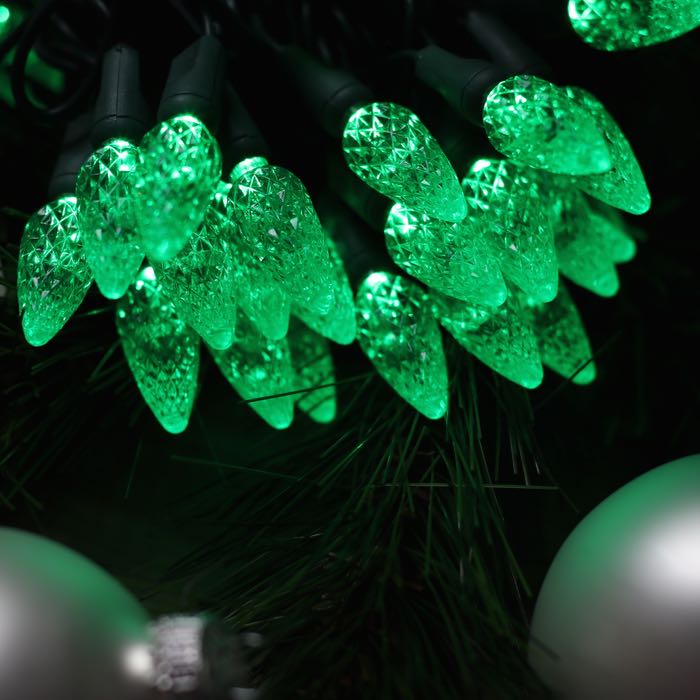 50 C6 Green LED Christmas Lights